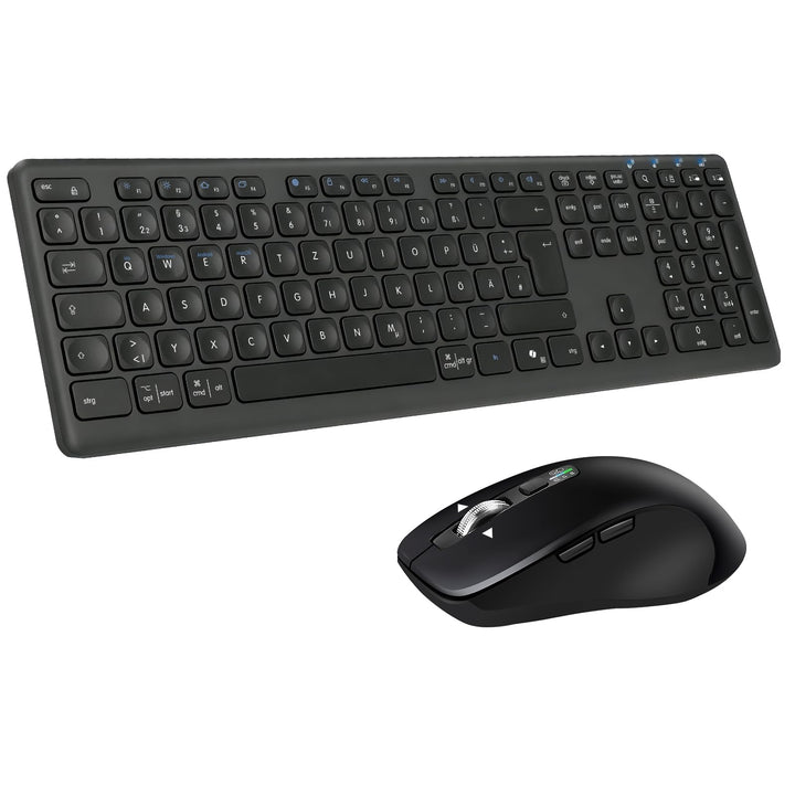 M9300 Kabelloses Tastatur Maus Combo, 2-in-1 USB Empfänger und Zwei Bluetooth, 18-Monate Batterielau