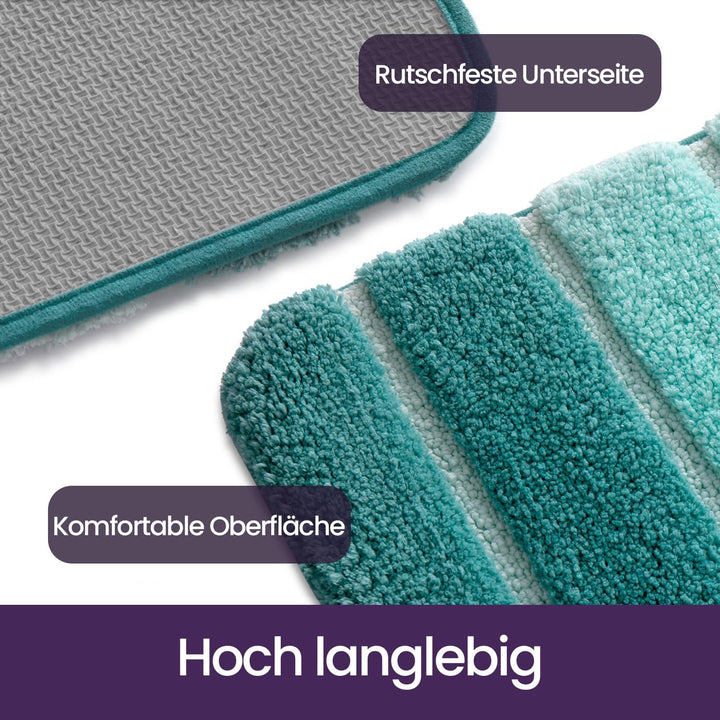 DEXI Badezimmerteppich rutschfest Badematte 60 x 90 cm,Badteppich Saugfähig Weich Maschinenwaschbar