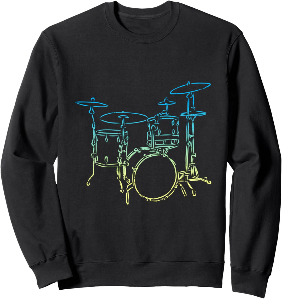 Buntes Schlagzeug Motiv Drumsticks Schlagzeuger Drummer Sweatshirt
