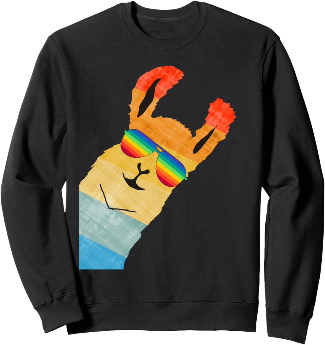 REGENBOGEN LAMA ALPAKA MIT SONNENBRILLE LGBT PRIDE Sweatshirt