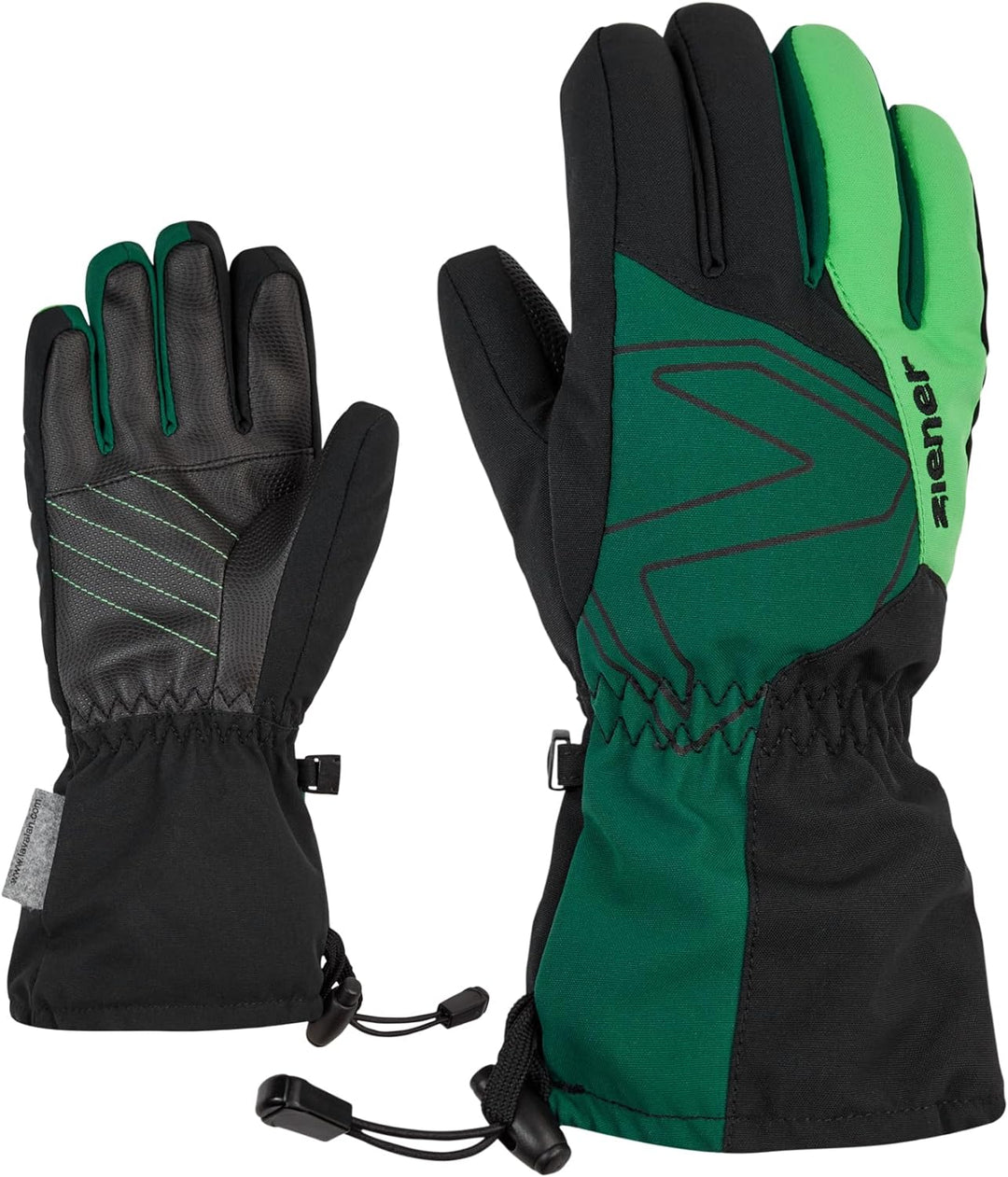 Ziener Laval Ski-Handschuhe/Wintersport | wasserdicht, extra warm, Wolle 3 deep green, 3 deep green
