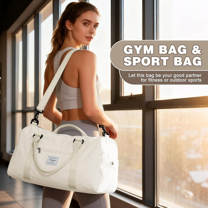 Sport Duffel Bag Damen Herren Sporttasche mit Schuhfach & Nassfach Reisetasche Handgepäck Tasche Spo