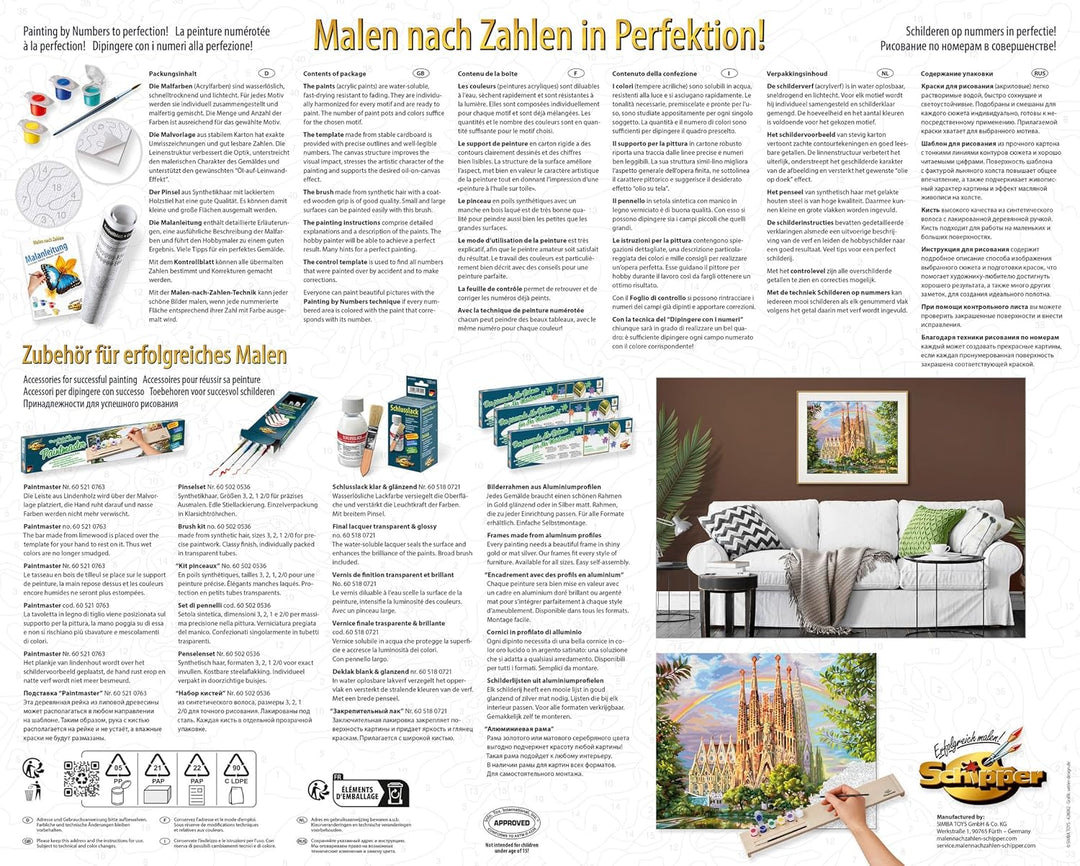 Schipper 609130914 Malen nach Zahlen – Sagrada Familia - Bilder malen für Erwachsene, inklusive Pins