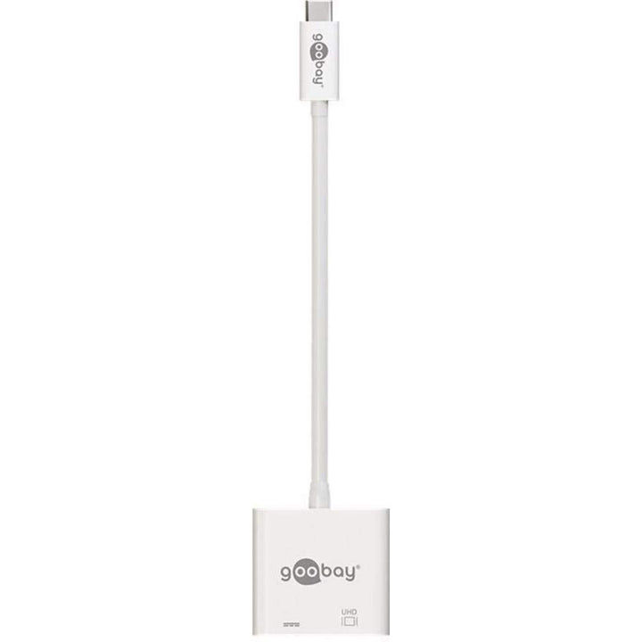 Goobay 62110 USB-C Stecker auf HDMI-Buchse, PD, weiss, extra USB-C Buchse USB-C > HDMI, USB-C > HDMI