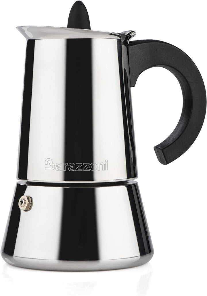 Barazzoni La Caffettiera INOX Espressokocher, 6 Tassen, Edelstahl, Grau, 11.3x14.8x19.7 cm, 11.3x14.