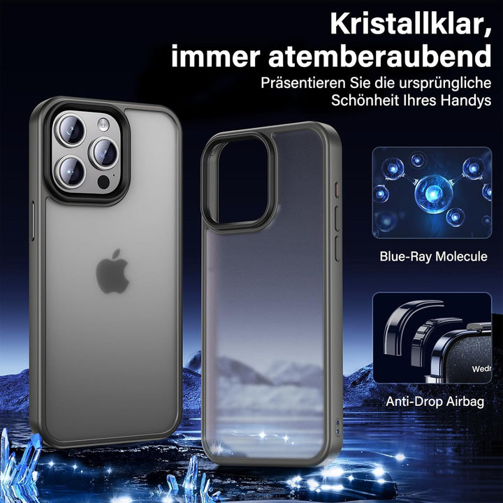 UniqueMe für iPhone 15 Pro Hülle, 5-in-1-Set Handyhülle für iPhone 15 Pro Case Rundumschutz Schutzhü