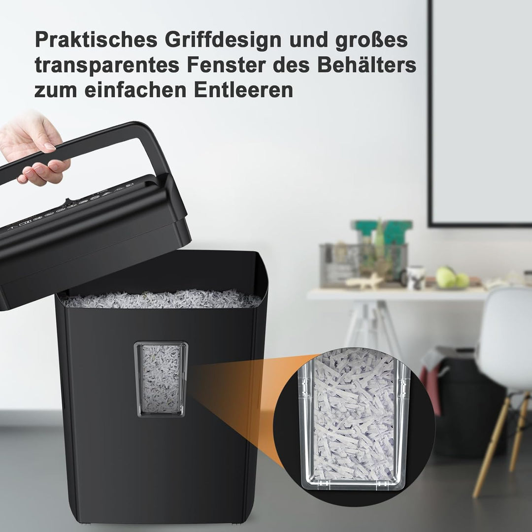 Bonsaii Home Office 10-Blatt Aktenvernichter, Kreuzschnitt Schredder für Papier und Kreditkarten, Si
