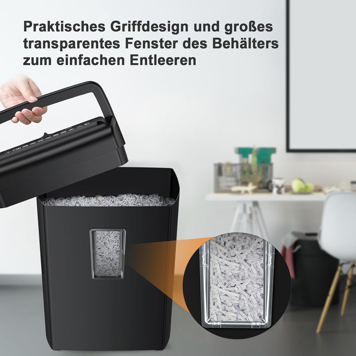 Bonsaii Home Office 10-Blatt Aktenvernichter, Kreuzschnitt Schredder für Papier und Kreditkarten, Si