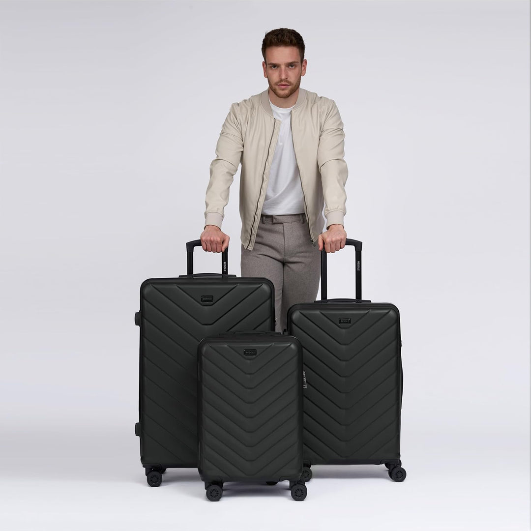 REDOLZ Hartschalen 3er Koffer-Set | Leichte Reise-Trolleys - hochwertiges ABS Material | Damen/Herre