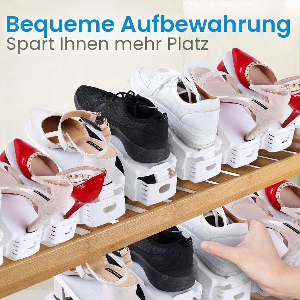 10 Stück Schuhschlitz-Organizer verstellbarer Schuhstapler, platzsparend, Doppelstock-Schuhregal, Sc