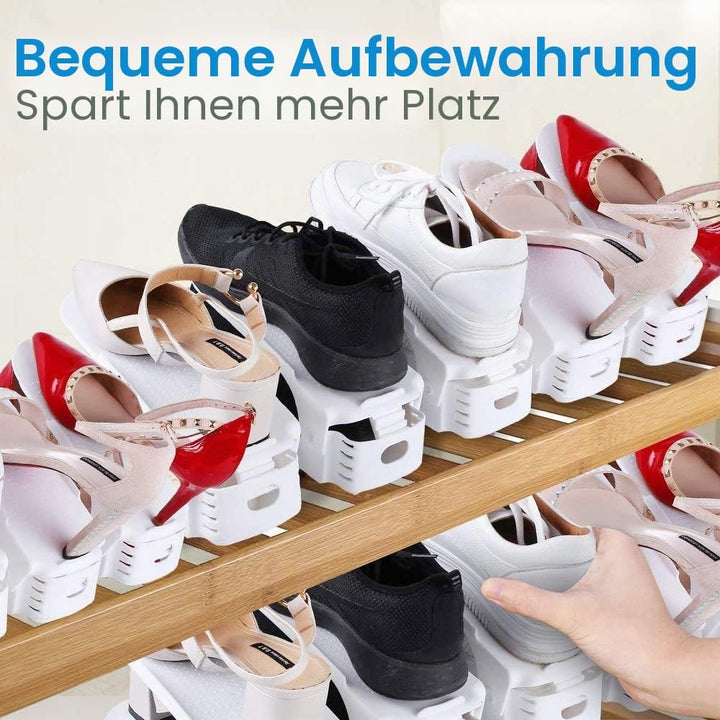 10 Stück Schuhschlitz-Organizer verstellbarer Schuhstapler, platzsparend, Doppelstock-Schuhregal, Sc