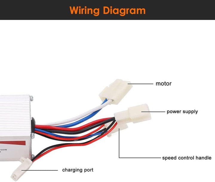 VGEBY 12V 250W Aluminiumlegierung Gebürsteter Geschwindigkeitsregler Gaspedal-Set für Elektrische Fa