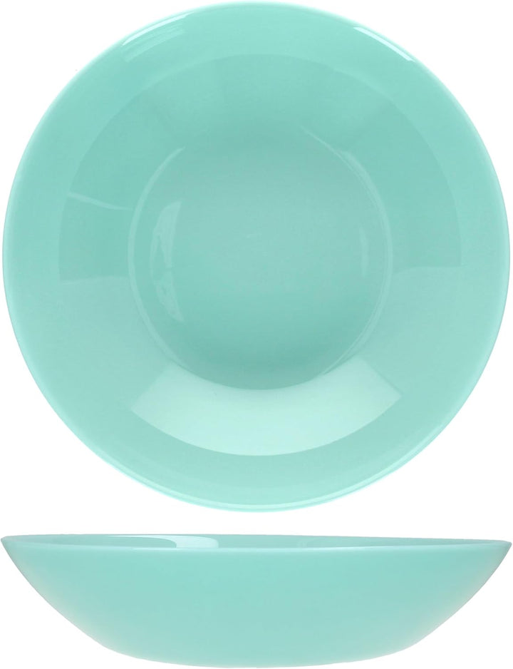 MamboCat 6er Set Mint Suppenteller aus Glas I 420ml, Ø 20,3 cm I Moderne Tiefe Teller für Müsli, Sup