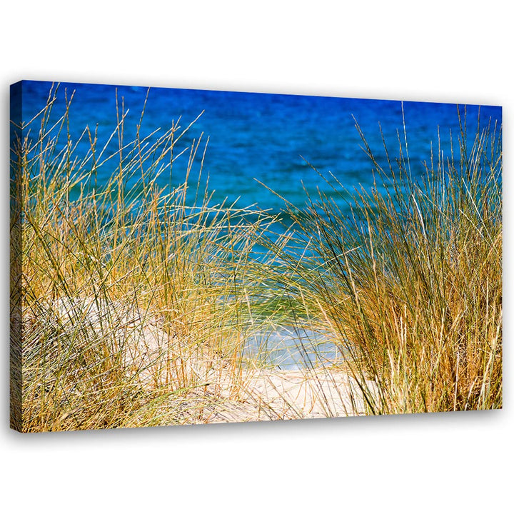 Feeby Vlies Leinwandbild XXL Himmel Wellen Strand Meer 120x80 cm Wandbild Kunst Bilder Schlafzimmer