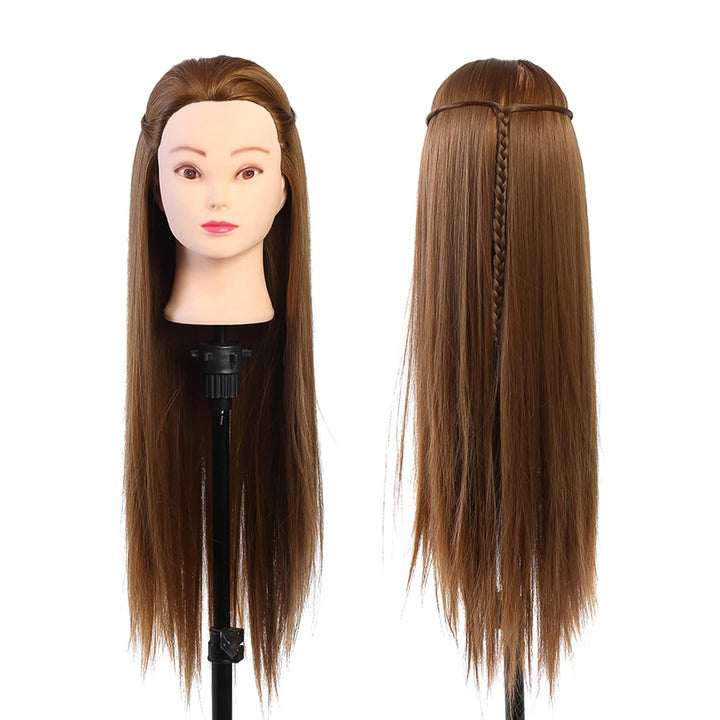 Hairart Seidiges Echthaar-Puppe, 28 X 19 X 16 Cm, Make-up-Schaufensterpuppe, Friseur-Training, Kosme