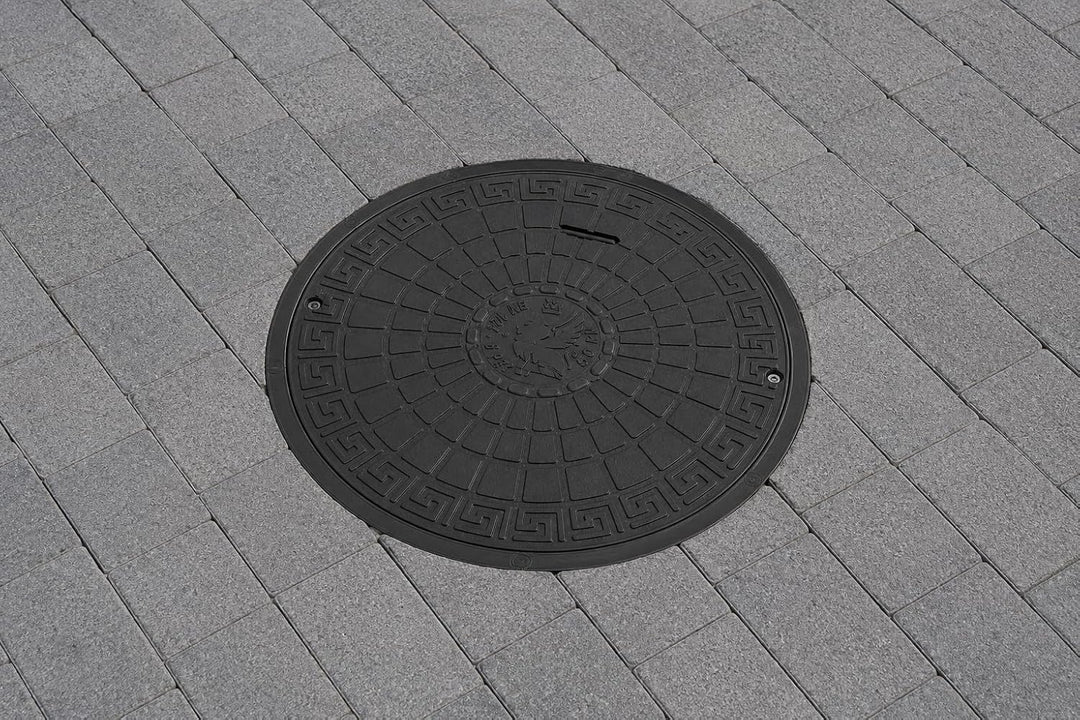 BABYLONPLAST Schachtabdeckung, Schachtdeckel DN615/730, 50 kN - Hochbelastbarer Kunststoff Kanaldeck