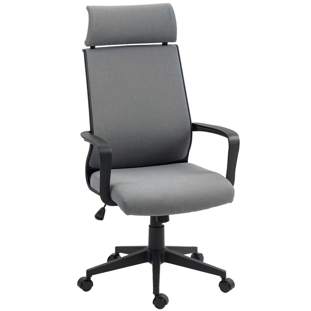 HOMCOM Bürostuhl, Ergonomischer Schreibtischstuhl mit Armlehne, Kopfstütze, Höhenverstellbarer Drehs