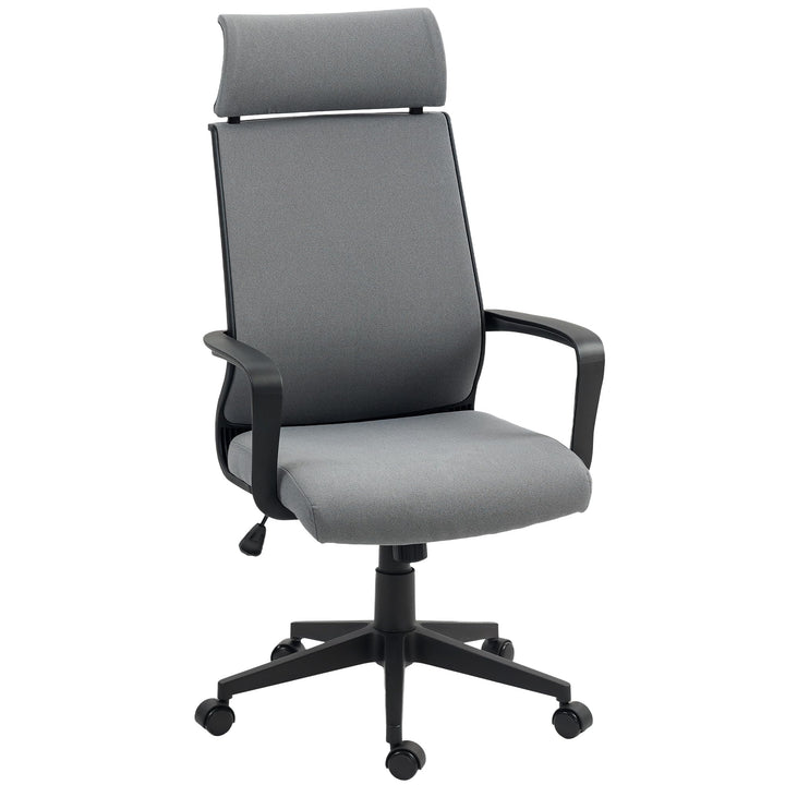 HOMCOM Bürostuhl, Ergonomischer Schreibtischstuhl mit Armlehne, Kopfstütze, Höhenverstellbarer Drehs