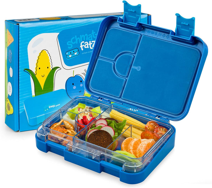 schmatzfatz Junior Brotdose Kinder mit Fächern| BPA Frei Lunchbox Kinder| Bento Box Kinder | Brotbox