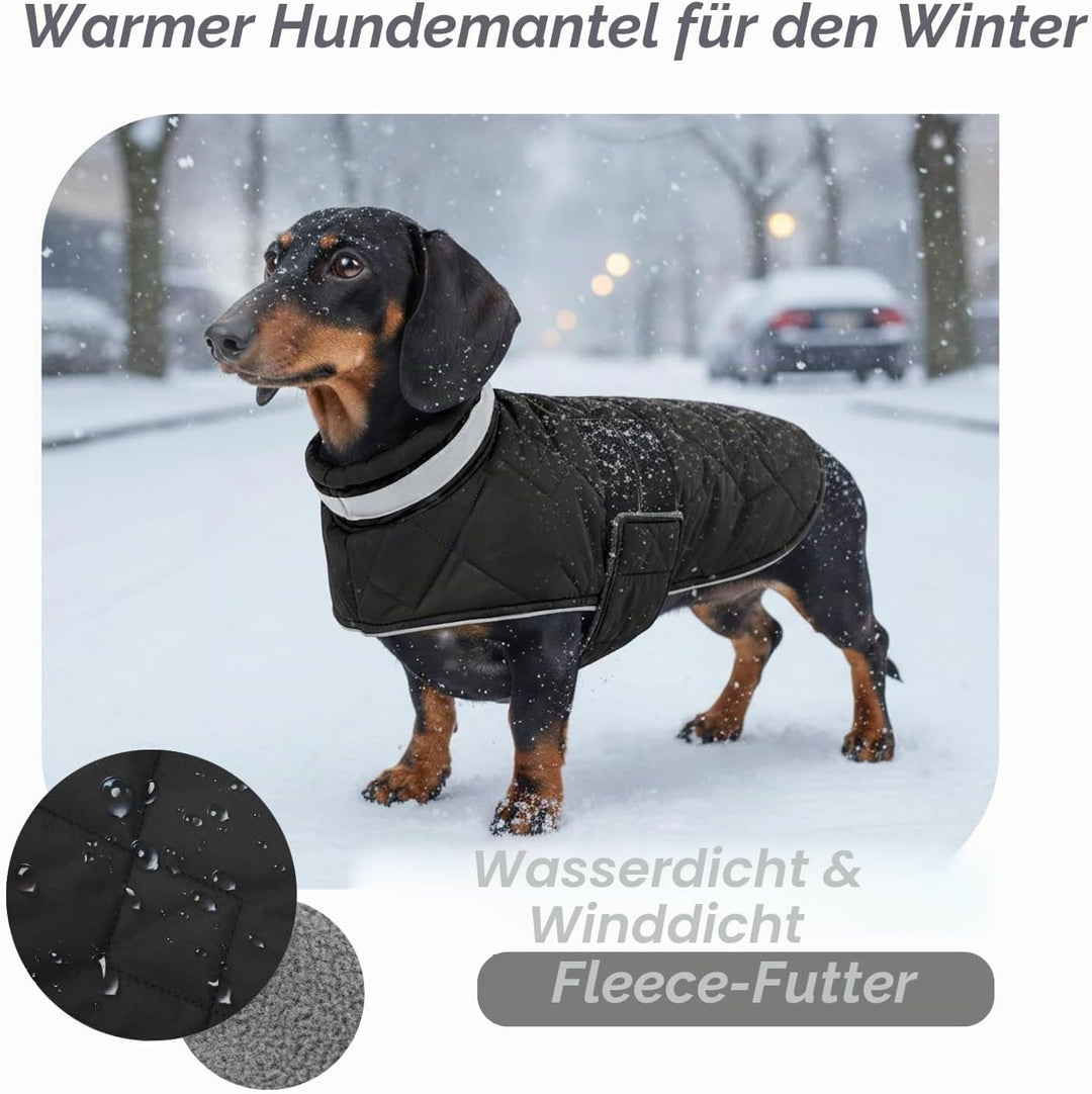 ASENKU Hundemantel Winter L für Grosse Hunde, Wasserdicht & Winddicht, Fleece Reflektierende Warme H