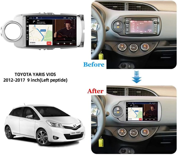 Android 16 Autoradio Passt für Toyota Yaris GRMN (2012-2017) - Eingebautes CarPlay Android Auto - KO