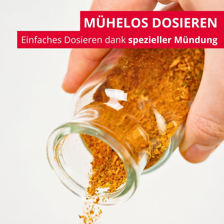 Westmark Gewürzgläser Set mit Korken, 6 Stk. – Für Gewürze, Kräuter und Tees – Inklusive 8 Dekoetike