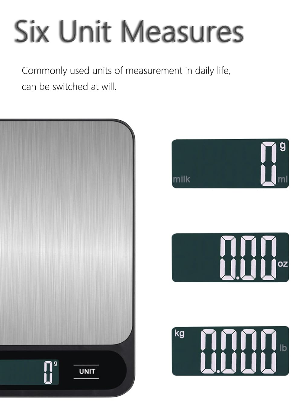 Lancoon Lebensmittelwaage 5kg/1g Digitale Küchenwaage für Lebensmittel Unzen/Gramm Wiederaufladbar R