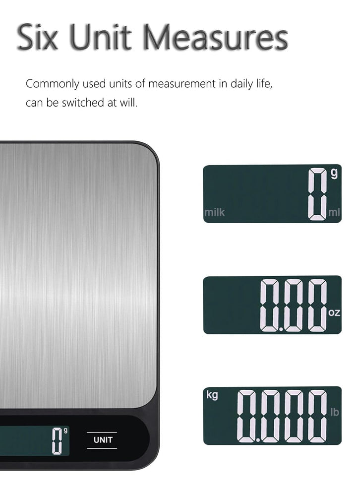 Lancoon Lebensmittelwaage 5kg/1g Digitale Küchenwaage für Lebensmittel Unzen/Gramm Wiederaufladbar R
