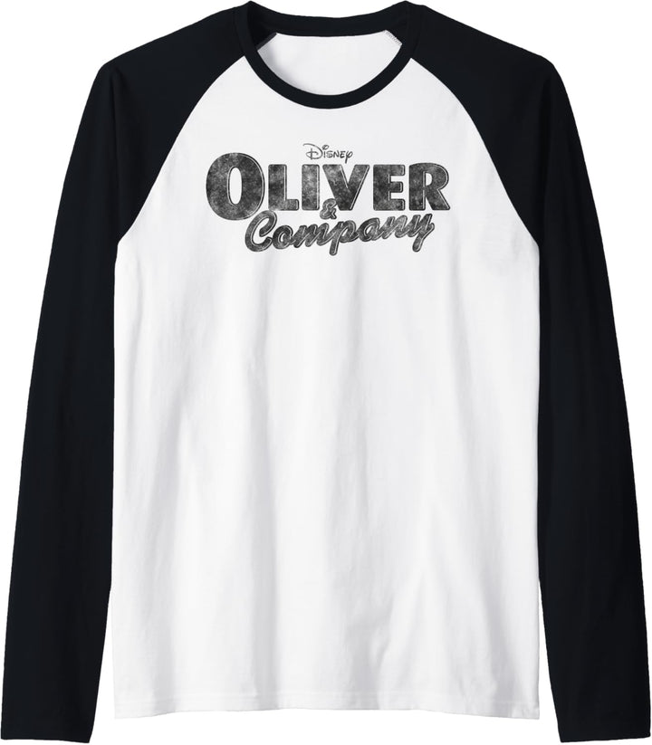 Disney Oliver & Company Black Movie Logo Raglan