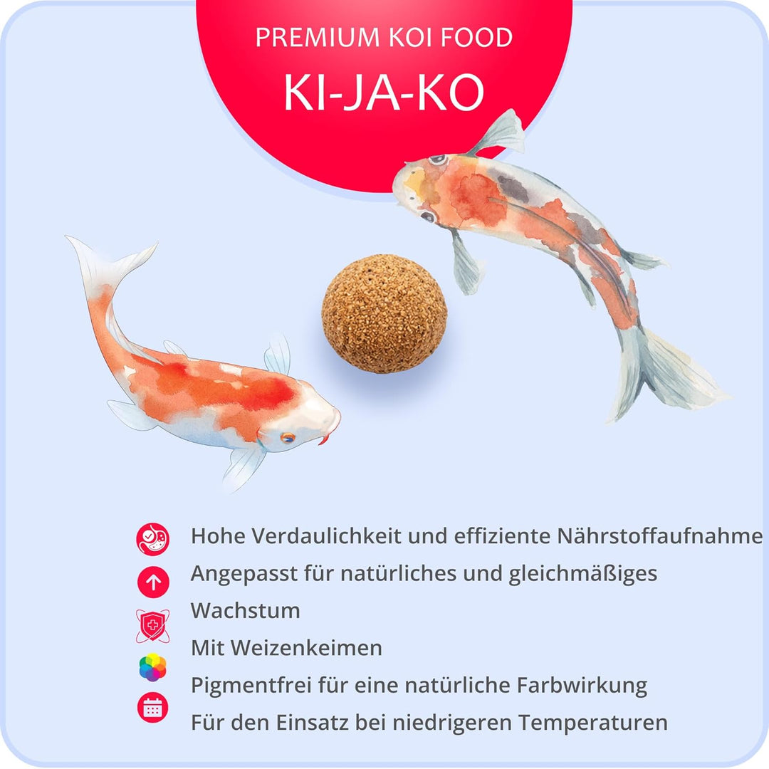 KI-JA-KO Health Koi Fischfutter für Eine Gute Verdauung bei Koi Fische Mit Actigen zur Unterstützung