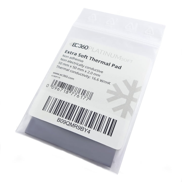 EC360® PLATINUM SOFT 16,6W/mK Wärmeleitpad (50 x 50 x 2,0 mm, Soft), 50 x 50 x 2,0 mm, Soft