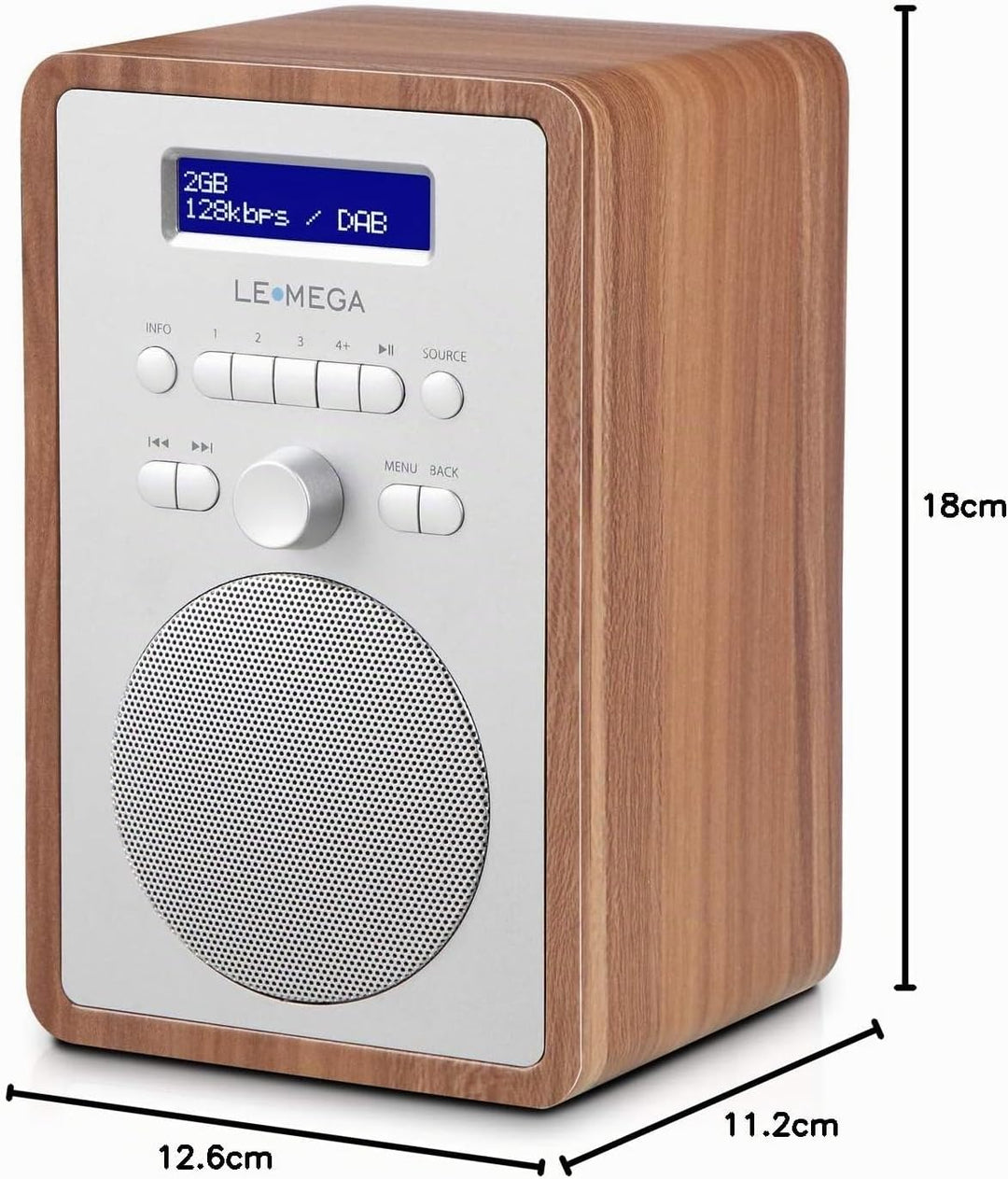 LEMEGA CR2+ DAB/DAB+ Digitalradio,UKW-Digitalradio,DAB-Radio Netzbetrieben,Doppelter Wecker,Küchen-S