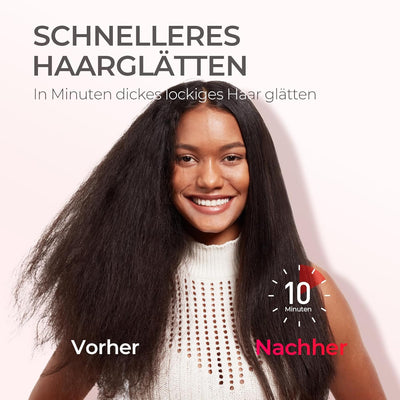 TYMO Ionen Haarglätterbürste, TYMO IONIC Plus Haarglättungsbürste, Professionelles Glättbürste,16 Te