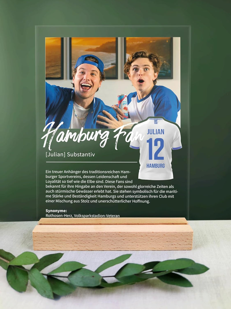 Hamburg Geschenk personalisiert - Acryl Geschenk - Definition: Hamburg Fan - Hamburg Fanartikel, Ham