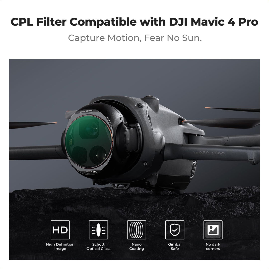 K&F CONCEPT CPL Filter Polfilter Kompatibel mit DJI Mavic 4 PRO, Polarisator Optisches Glas mit Mehr