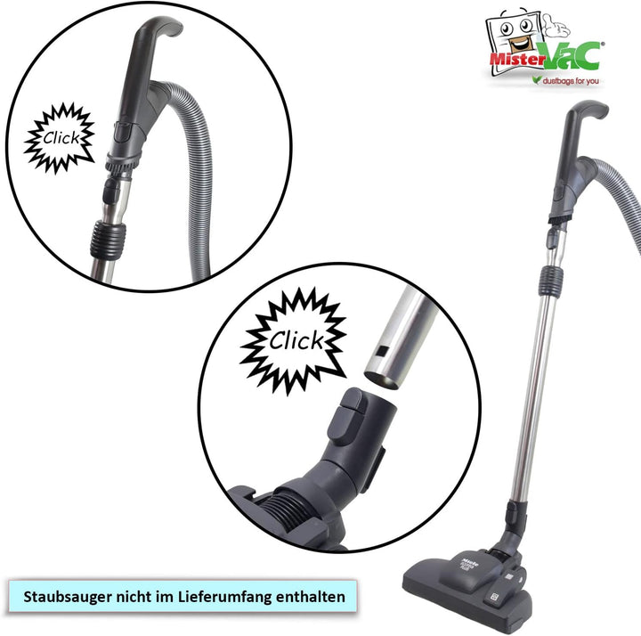 MisterVac | Teleskop-Staubsaugerrohr kompatibel mit Miele Blizzard CX1 Excellence EcoLine SKCP3 HS16