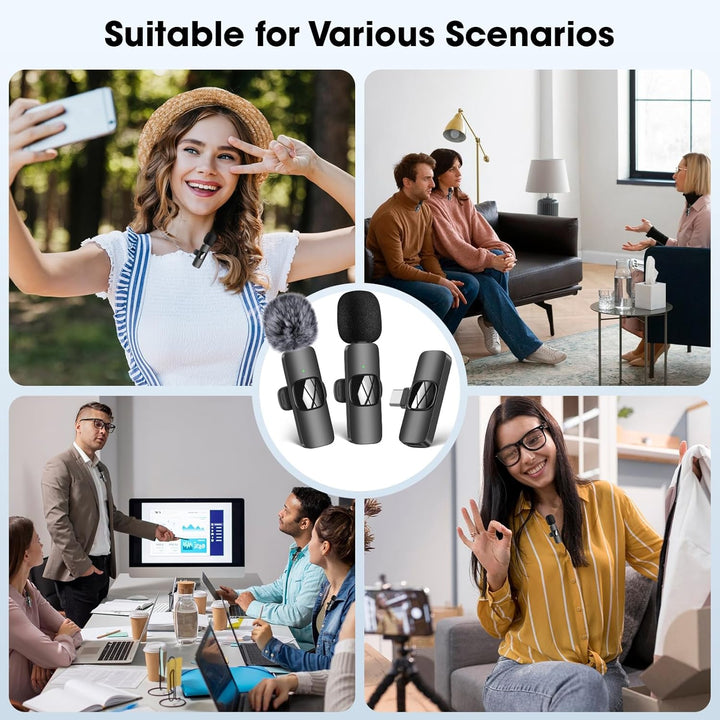 HMKCH Kabelloses Lavalier Mikrofon für Handy/iPhone/Computer, Wireless USB C Ansteckmikrofon für Vid