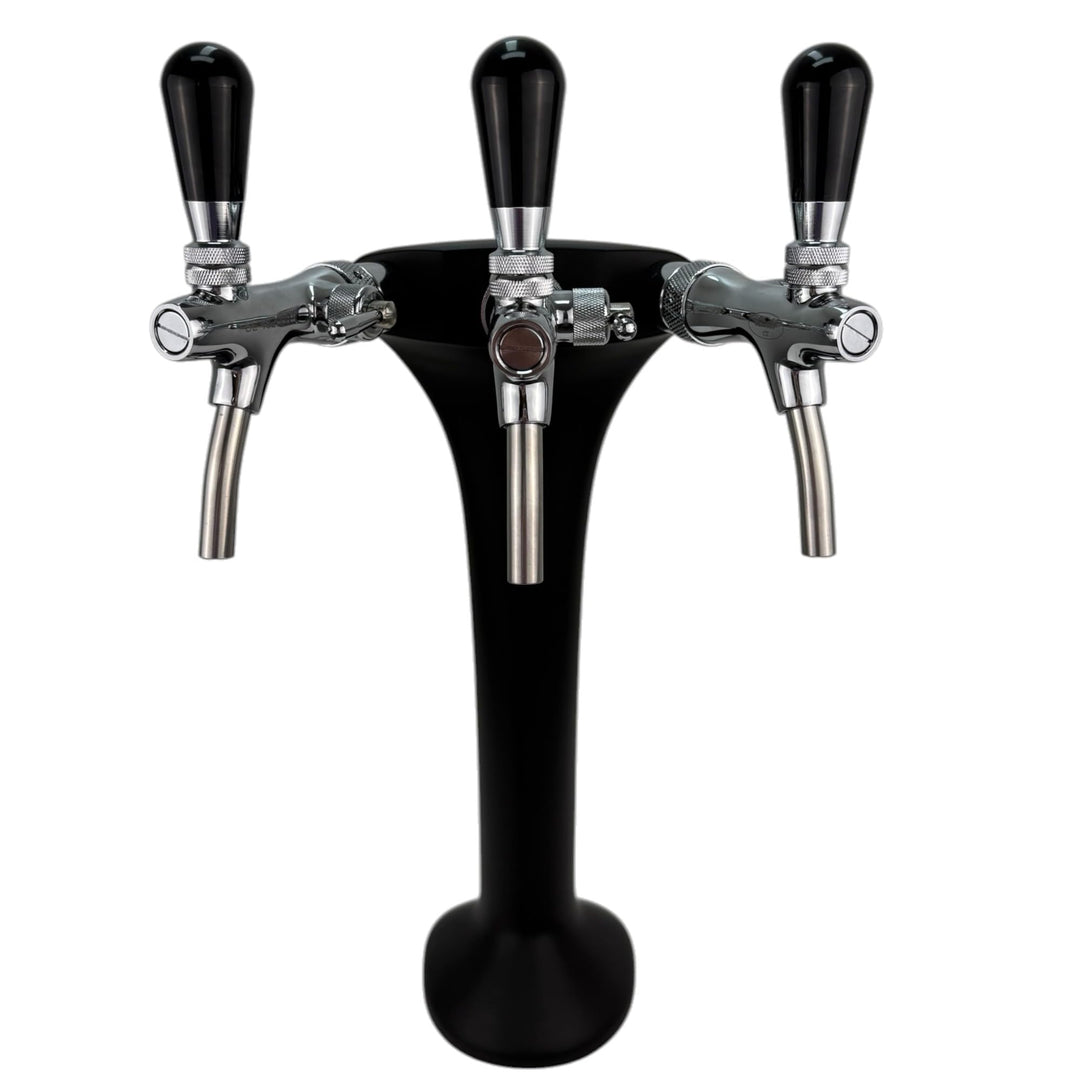 Cobra Classic Elegant Sprudelwasser Schanksäule 3-leitig schwarz (matt) – BieTal® Zapfsäule für stil