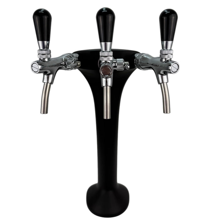 Cobra Classic Elegant Sprudelwasser Schanksäule 3-leitig schwarz (matt) – BieTal® Zapfsäule für stil