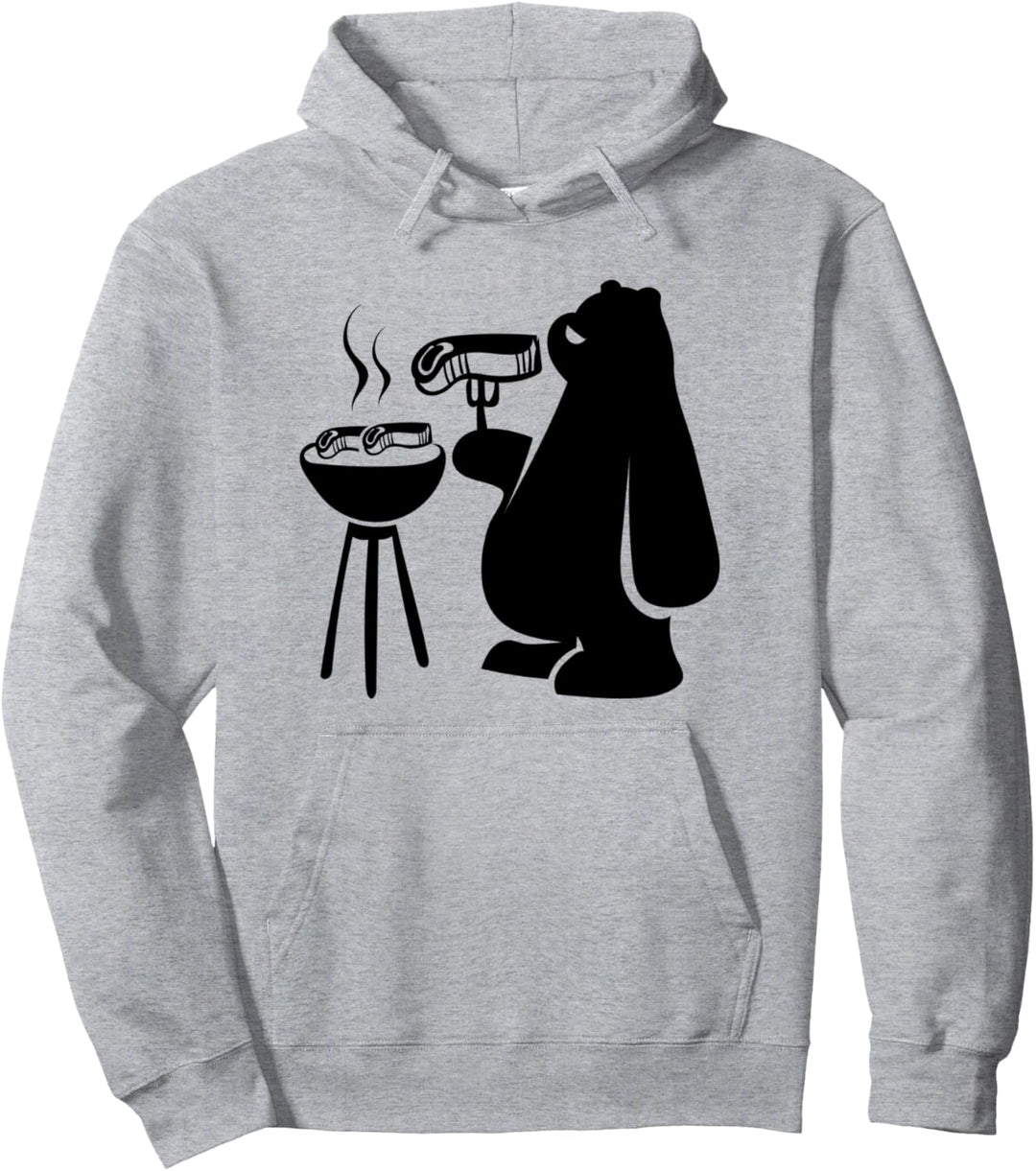 Barbecue Bär Grizzly Natur Wandern Camper Pullover Hoodie