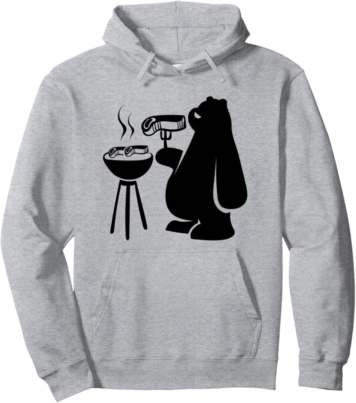 Barbecue Bär Grizzly Natur Wandern Camper Pullover Hoodie
