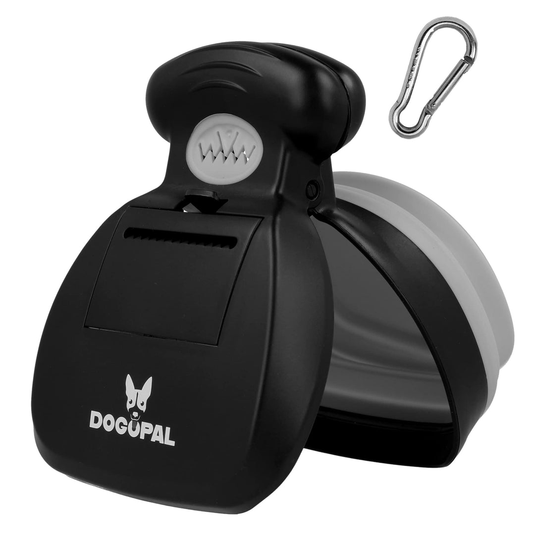 DOGOPAL Hundekotgreifer mit Beutel für Unterwegs - Tragbare Hundekotschaufel mit Erweiterbarem Fach