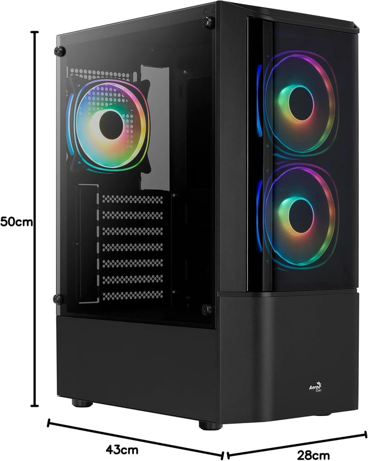 GEH AeroCool Midi Quantum v3 Black MicroATX/ATX/MiniITX, Quantum-G-BK-v3