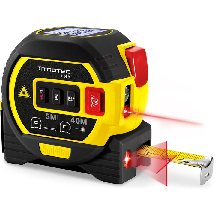 TROTEC Laser Messgerät Entfernung BD8M – Digitales Entfernungsmesser – Reichweite bis 40 m, inkl. Kr
