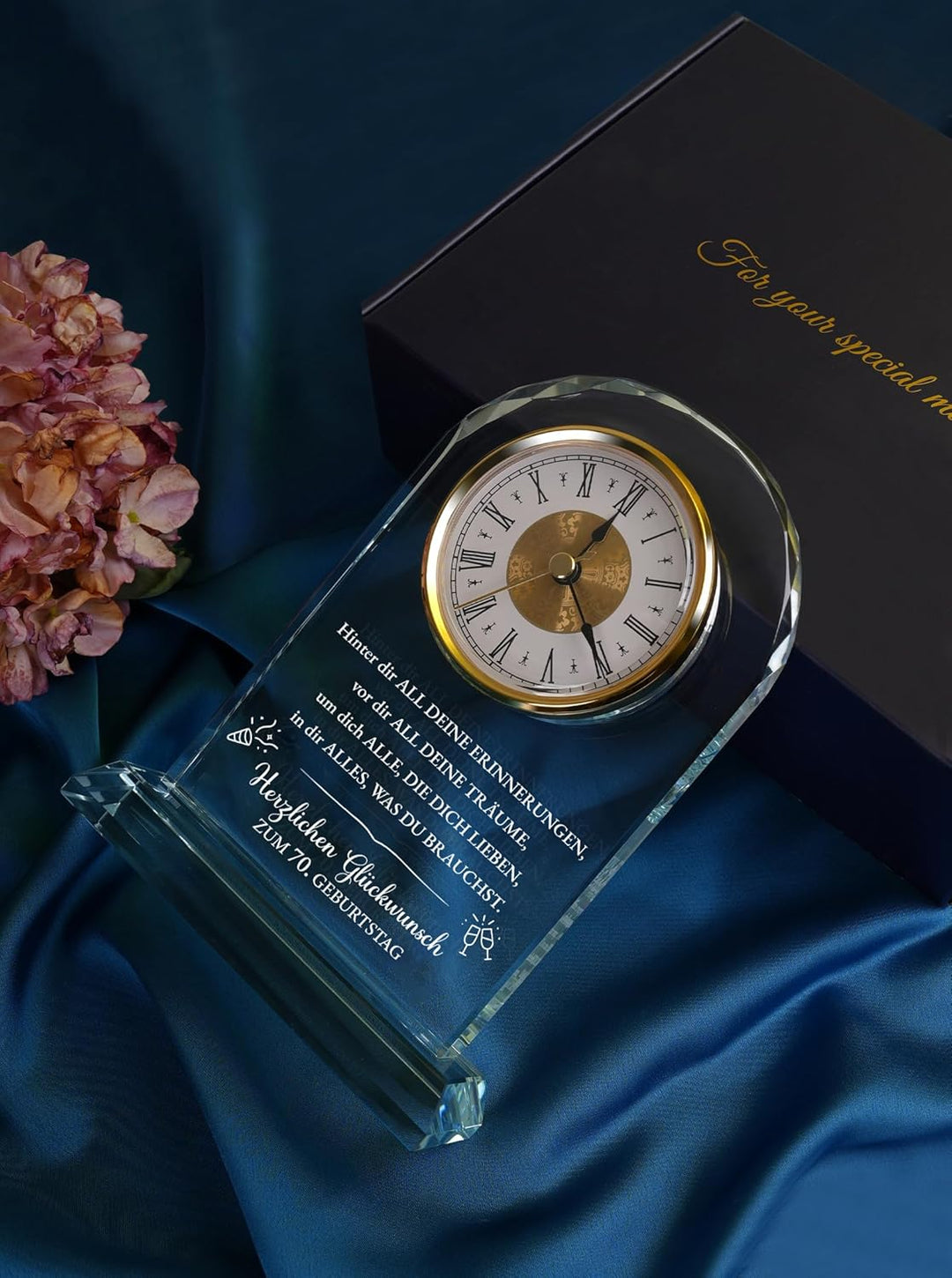 Geschenk 70. Geburtstag Frauen & Männer Jahrgang 1956 – Tischuhr mit Spruch – Geschenkidee für Mama