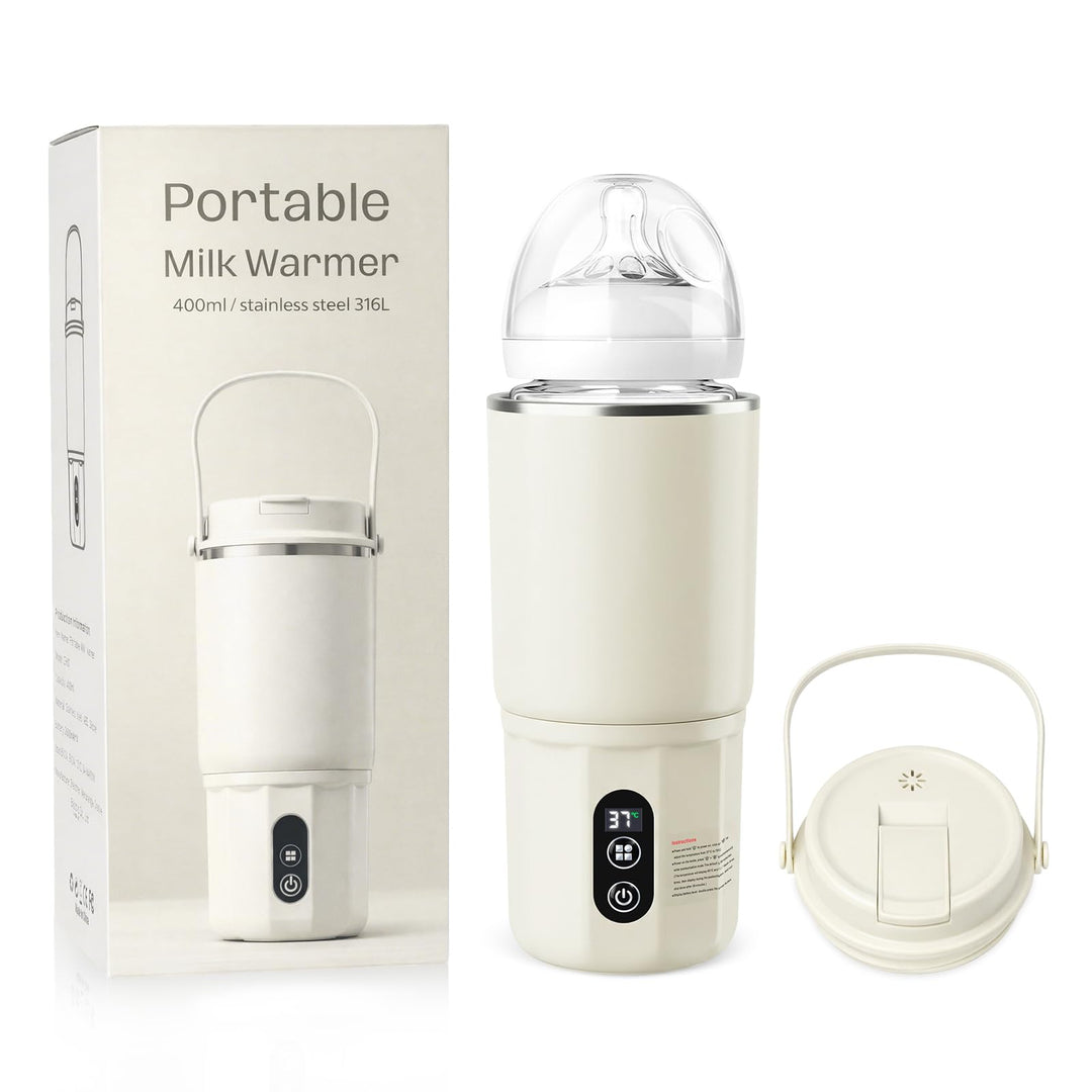 Tragbarer Flaschenwärmer - 2-in-1 Babyflaschenwärmer Schnelles Aufheizen Muttermilch und Wasser, Pas