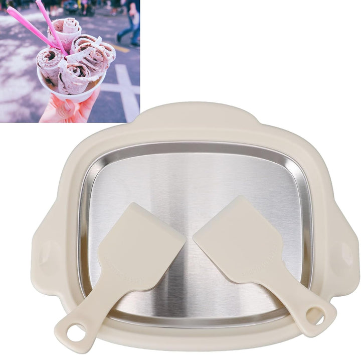 Gerollte Eismaschine, Edelstahl-Eisbratmaschine, Eiswürfelform, Frozen Yogurt Maker für Kinder, selb