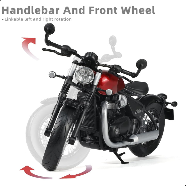 1/12 Motorrad-Modellspielzeug kompatibel für Triumph Bobber Bonneville, Motorradmodell aus Druckguss