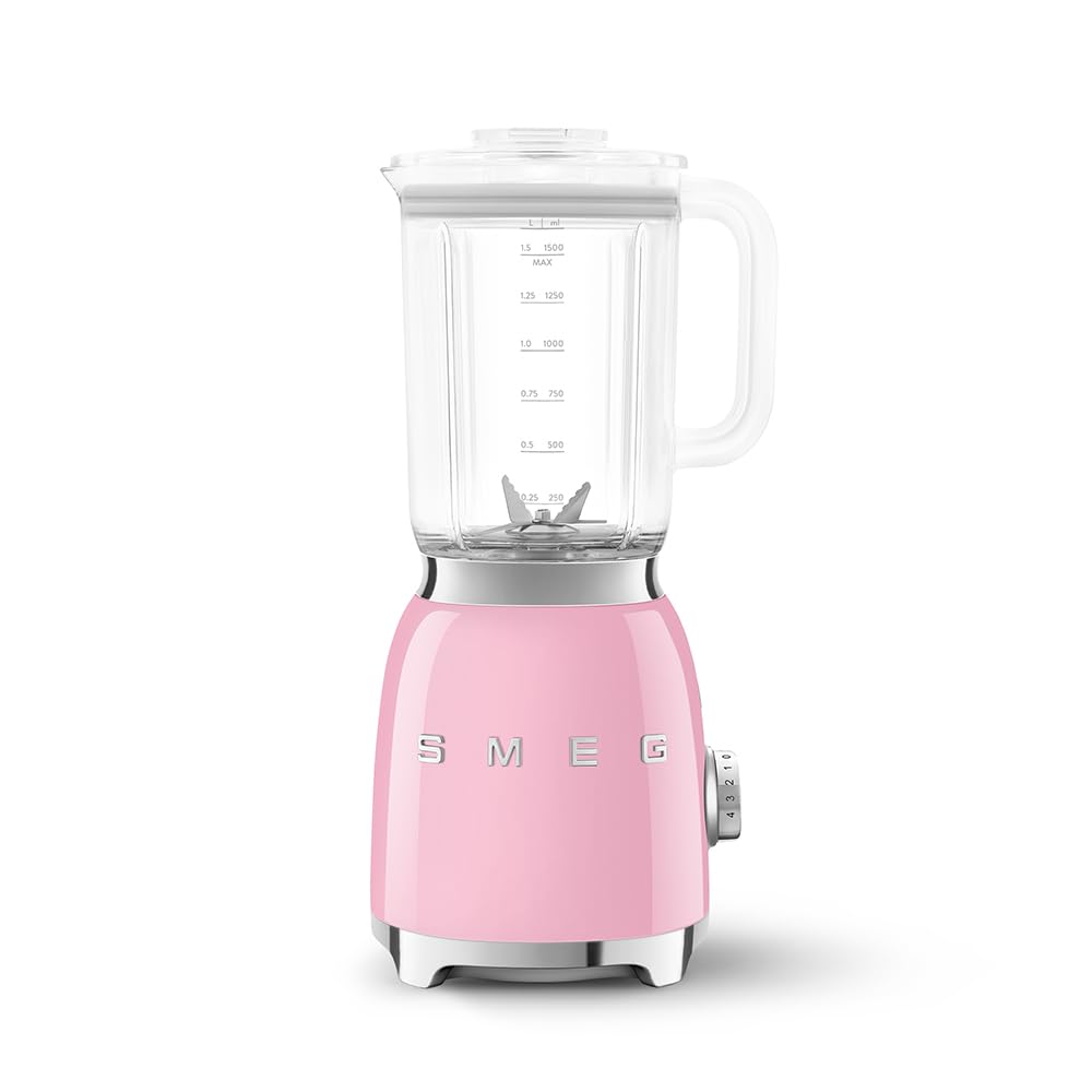 Smeg, BLF03PKEU, 1,5 l Standmixer, 4 -Geschwindigkeitsstufen, 4 Automikprogramme, Abnehmbare Doppelk