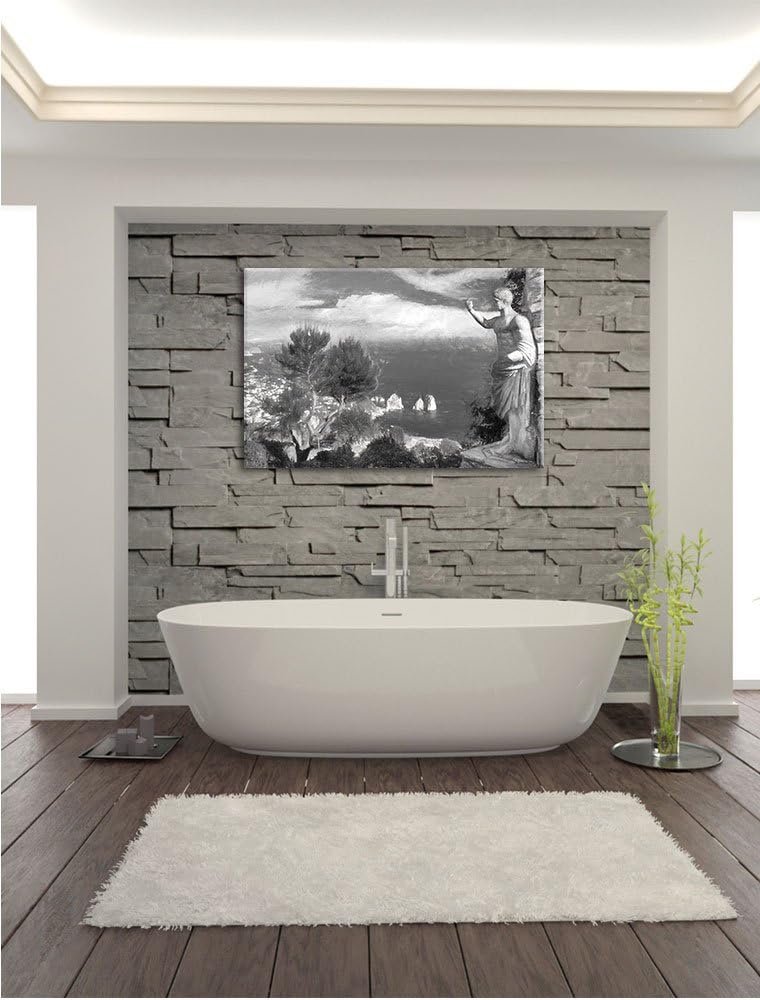 Pixxprint Insel Capri in Italien Kunst als Leinwandbild/Grösse: 100x70 cm/Wandbild/Kunstdruck/fertig